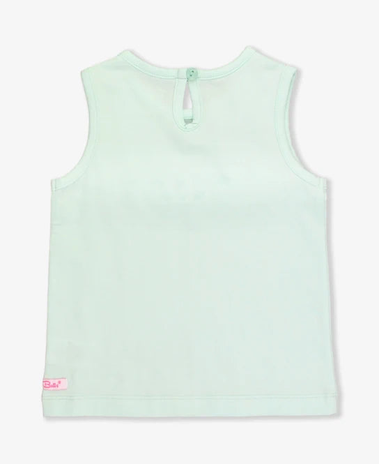 Mint Knit Ruffle Trim Tank