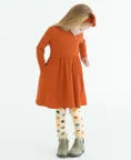 Waffle Knit Long Sleeve Twirl Dress with matching leggings