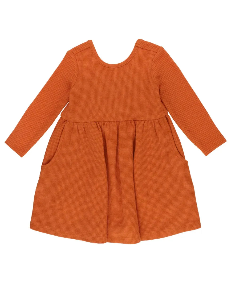Waffle Knit Long Sleeve Twirl Dress with matching leggings