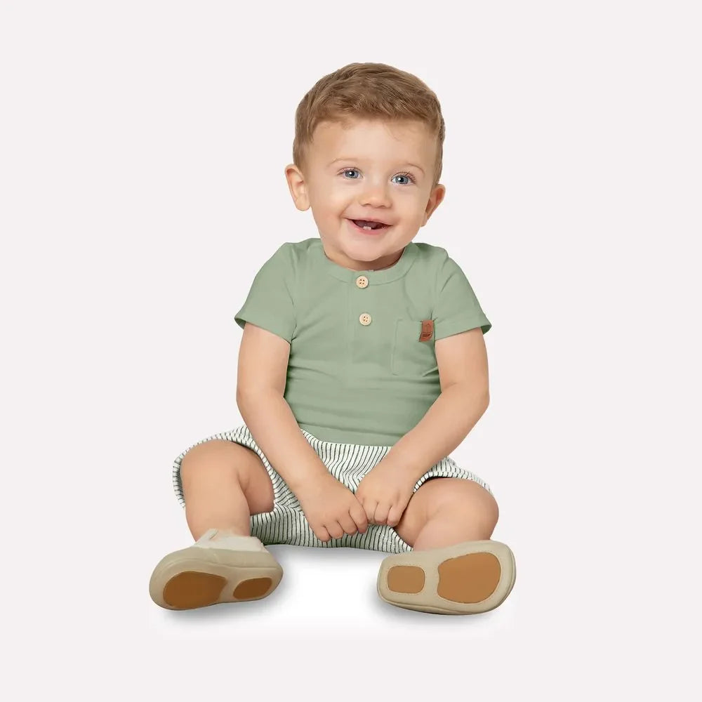 Milon Onesie Short Set - Wasabi Green