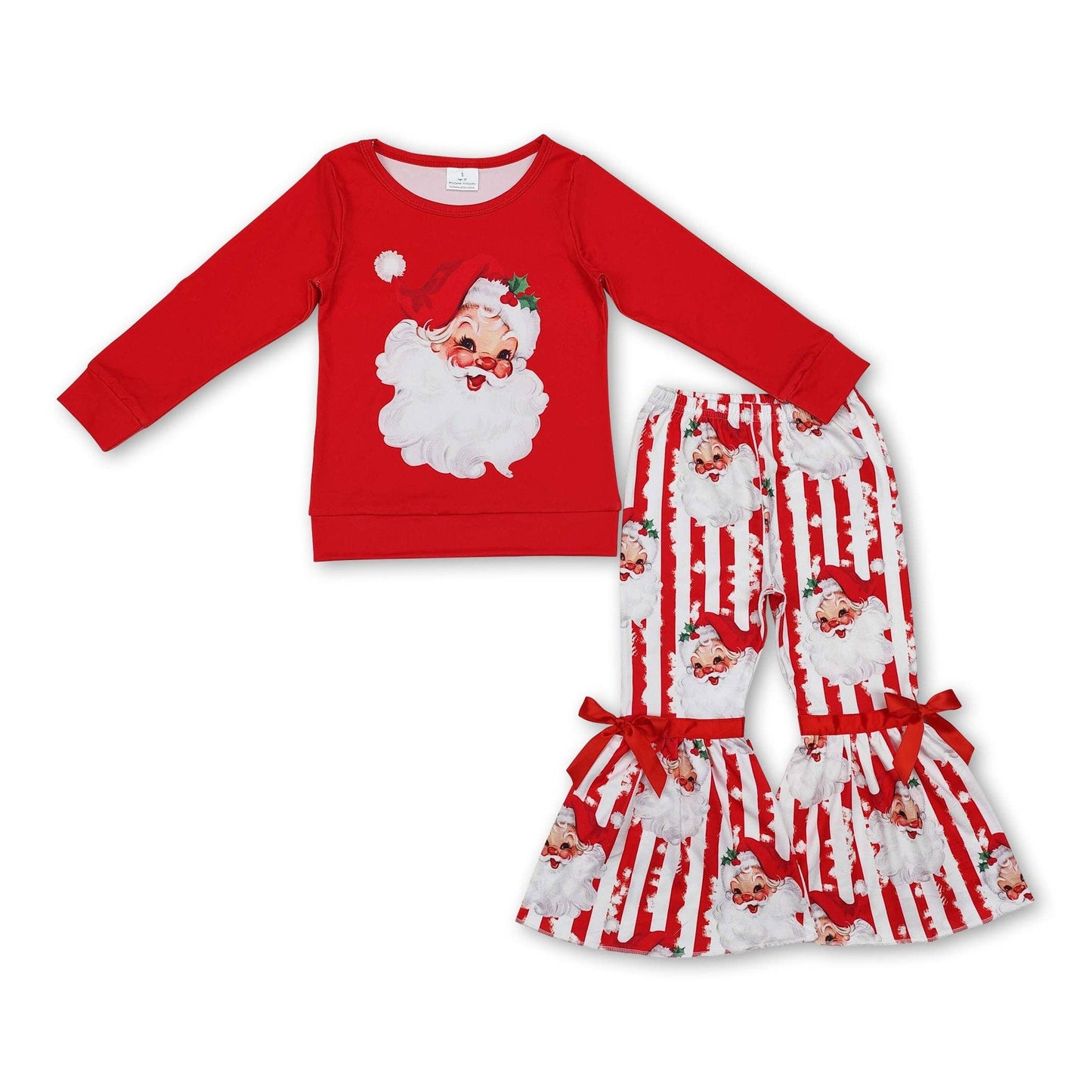 Santa Striped Bell Bottom Set