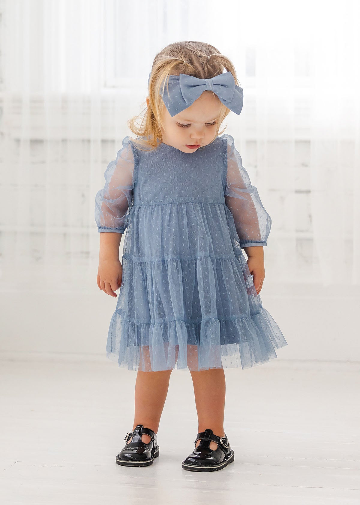 Tiana Empire Swiss Dot Knit Dress