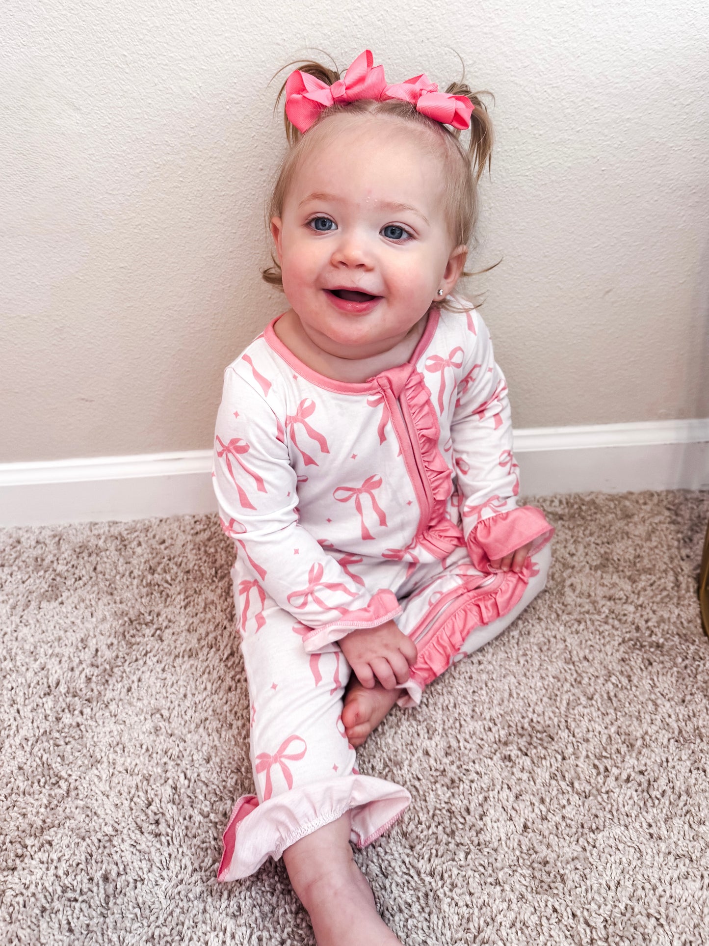 Pink Infant Bow Romper