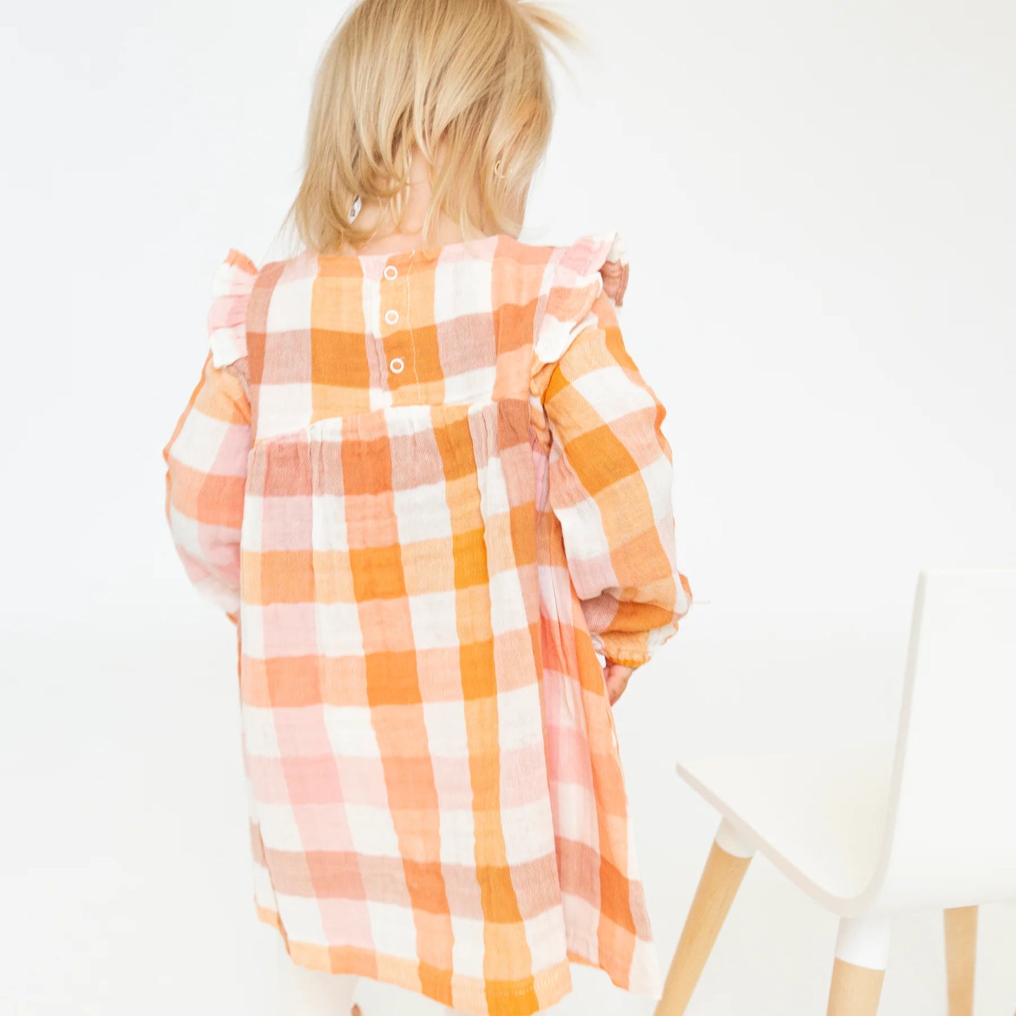 Harvest Plaid Ruffle Shoulder Dress and Legging