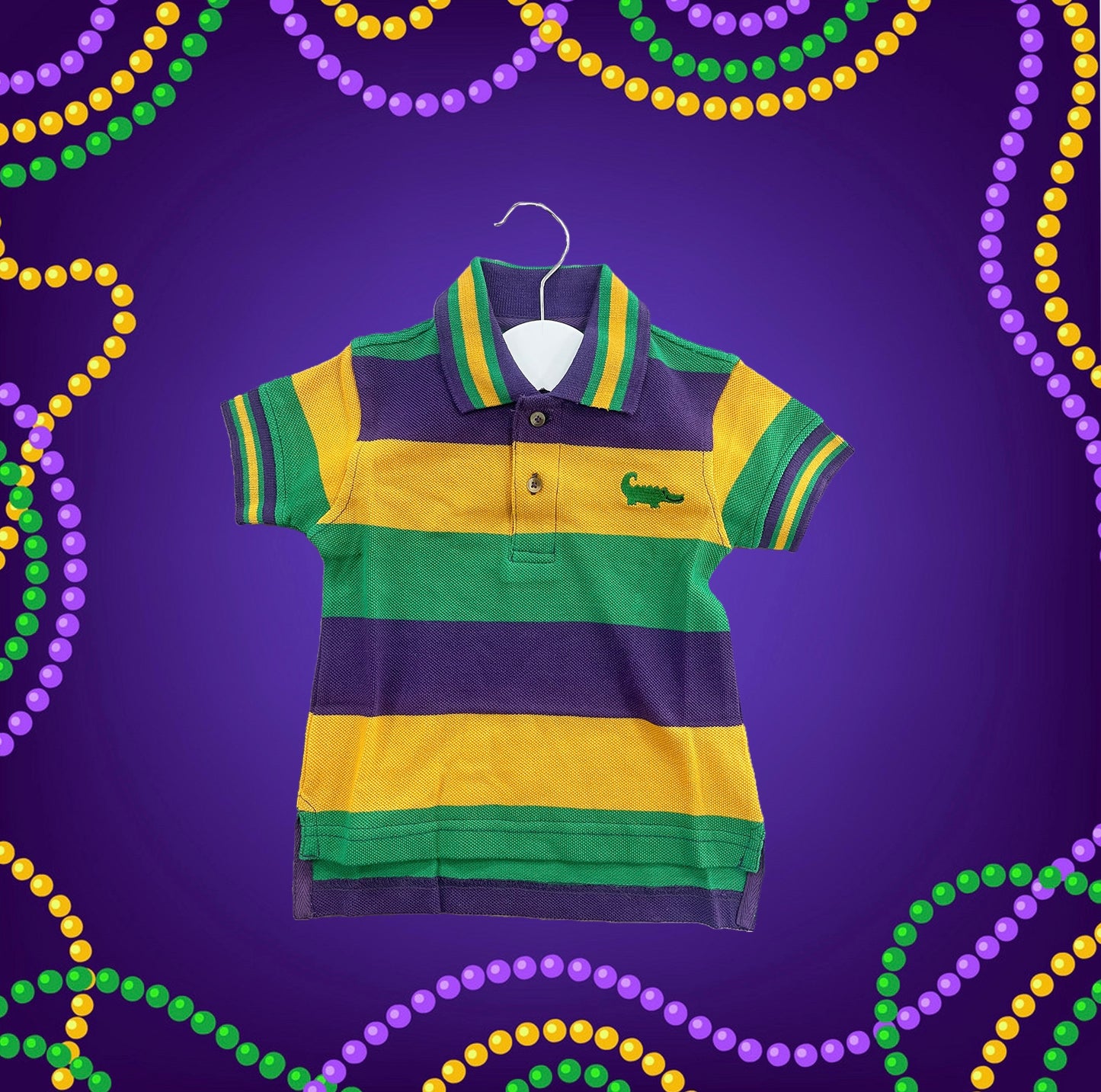 Mardi Gras Short Sleeve Polo