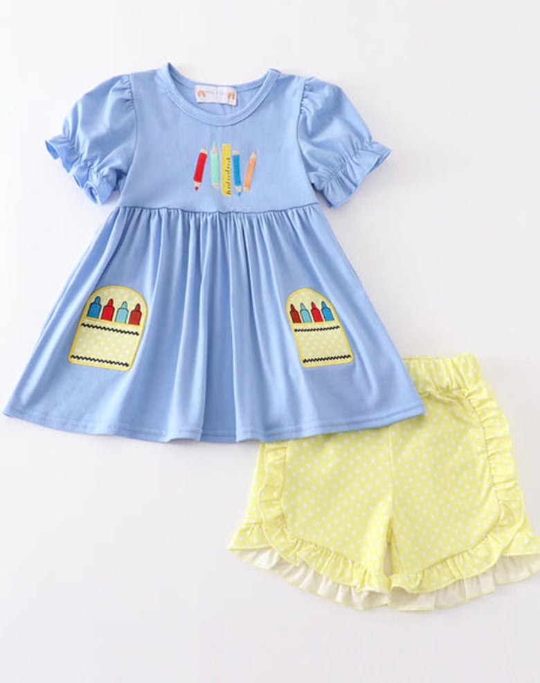 Blue Crayon Embroidery Set