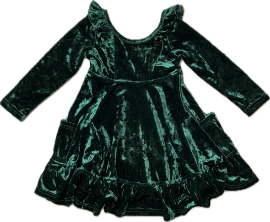 Velvet Ruffle Dress