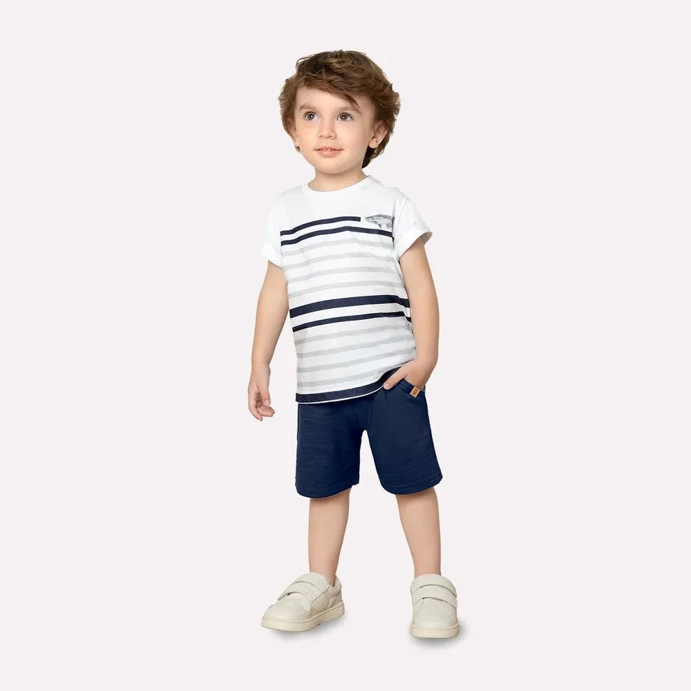 Milon Short Set - Navy Stripe