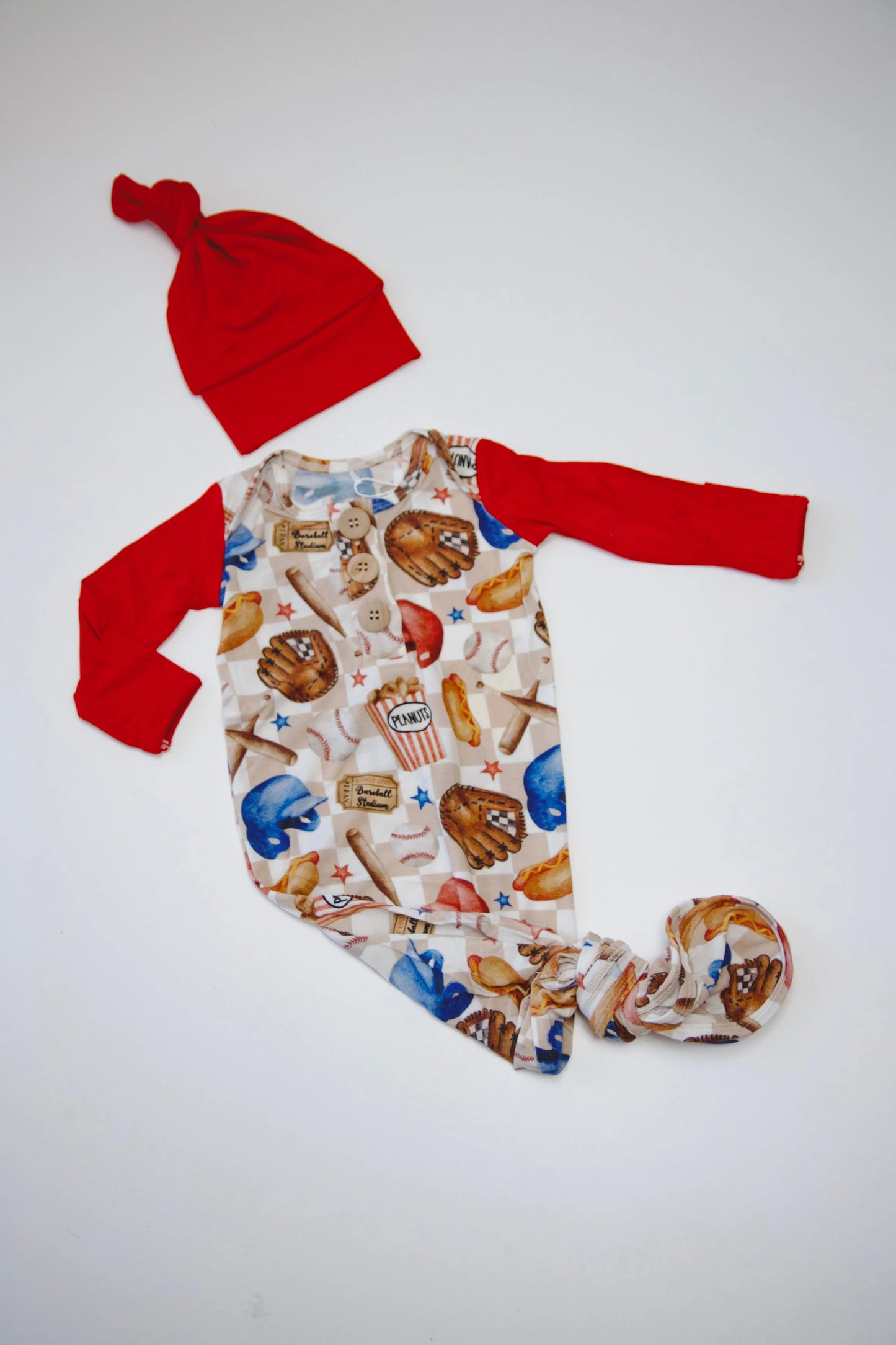 Little Slugger Knot Gown & Hat