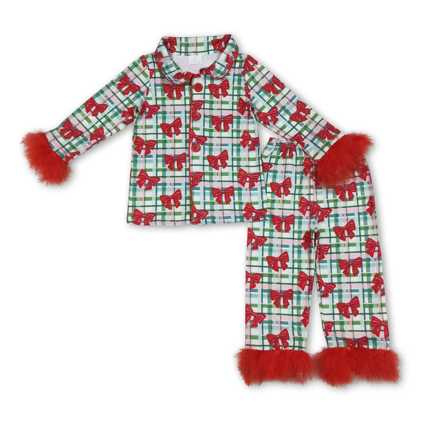 Red Bow Girls Pajamas