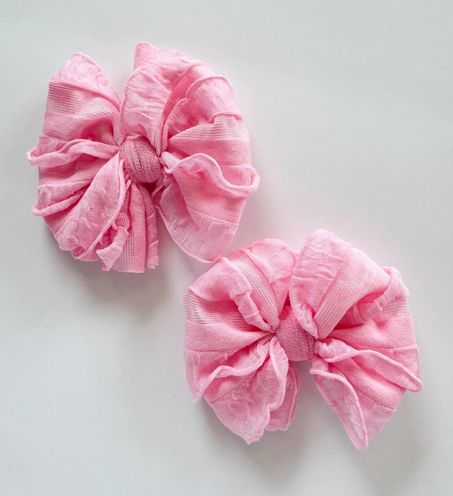 Ruffle Piggy Bow Clip Set