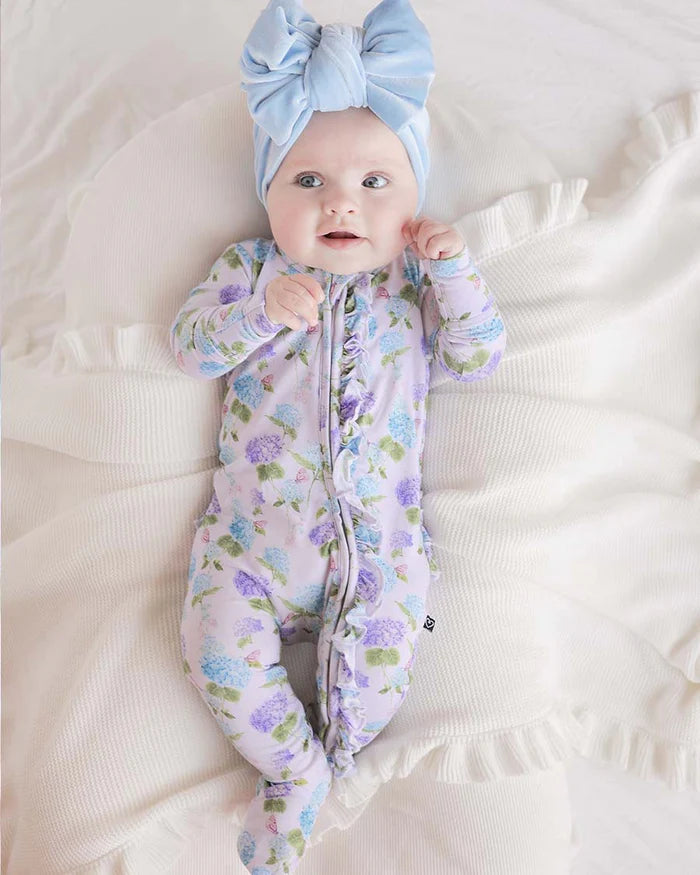 Colette Ruffled Zippered Footie