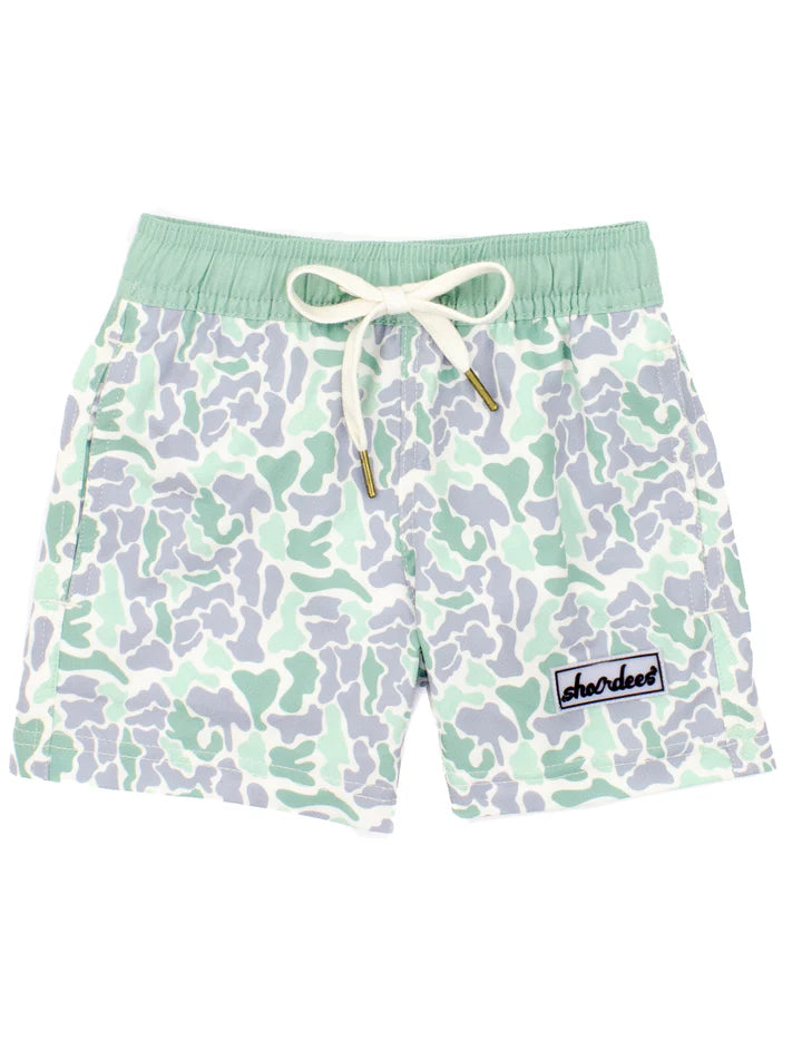 Boys Shordees Summer Swim - Sage Camo