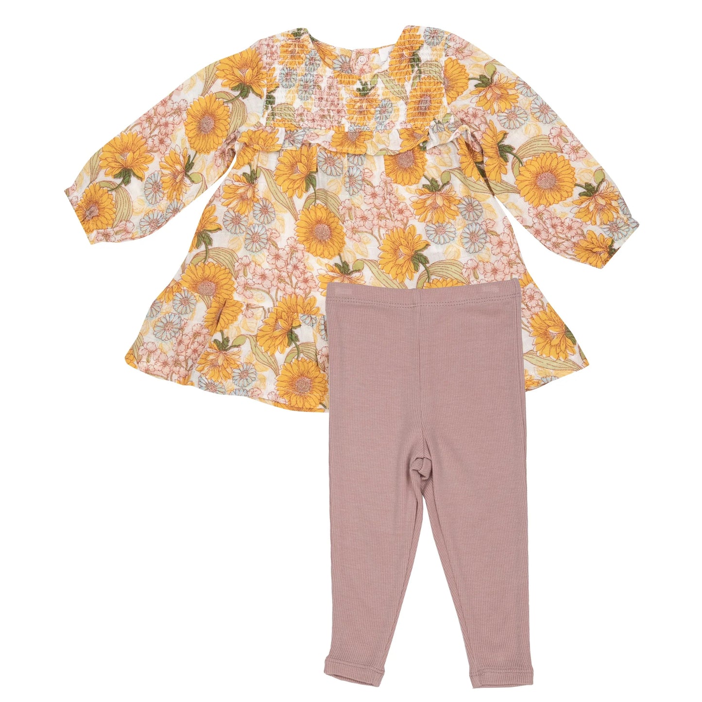 Smocked Ruffle Tiered Dress and Legging