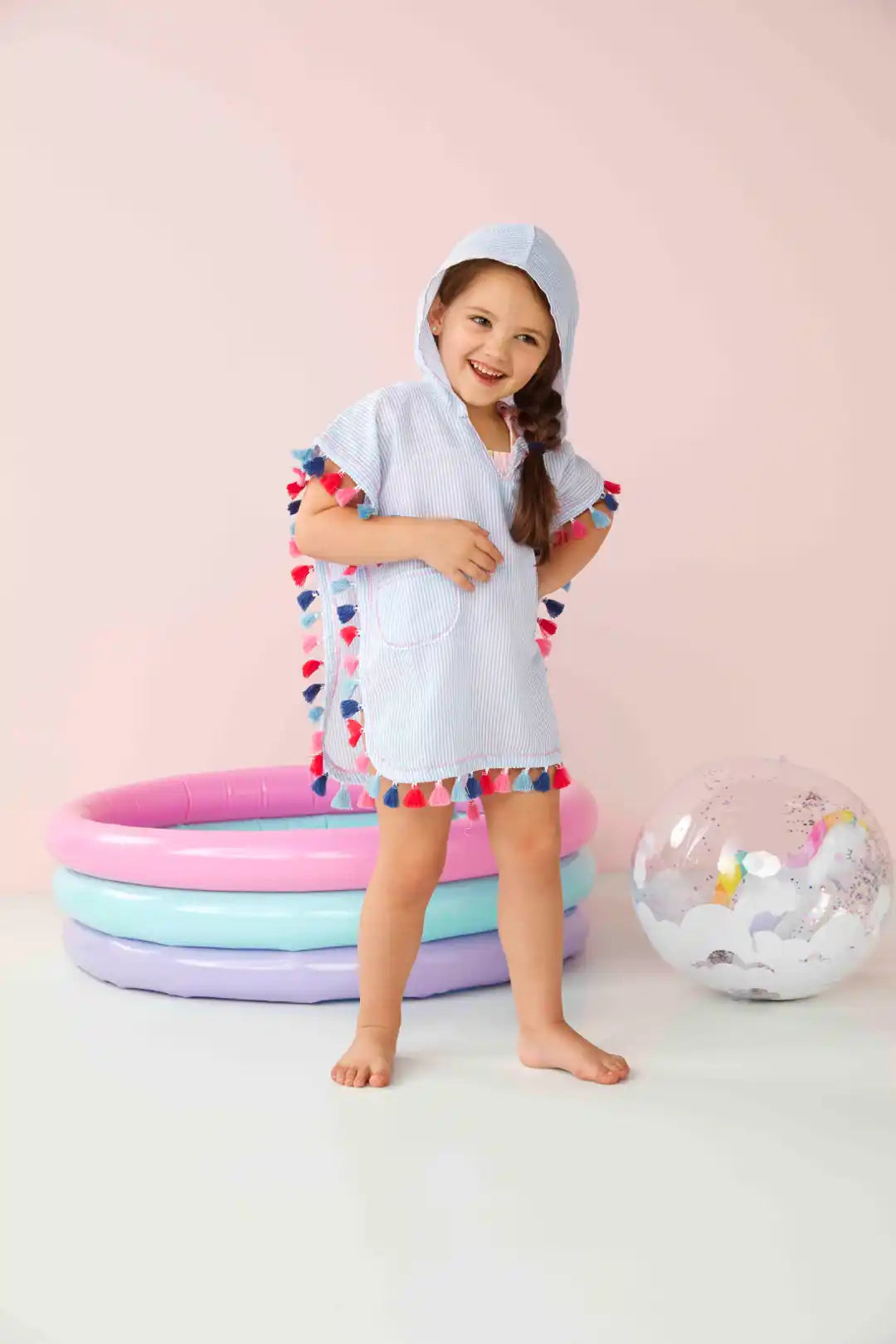 Seersucker Tassel Coverup