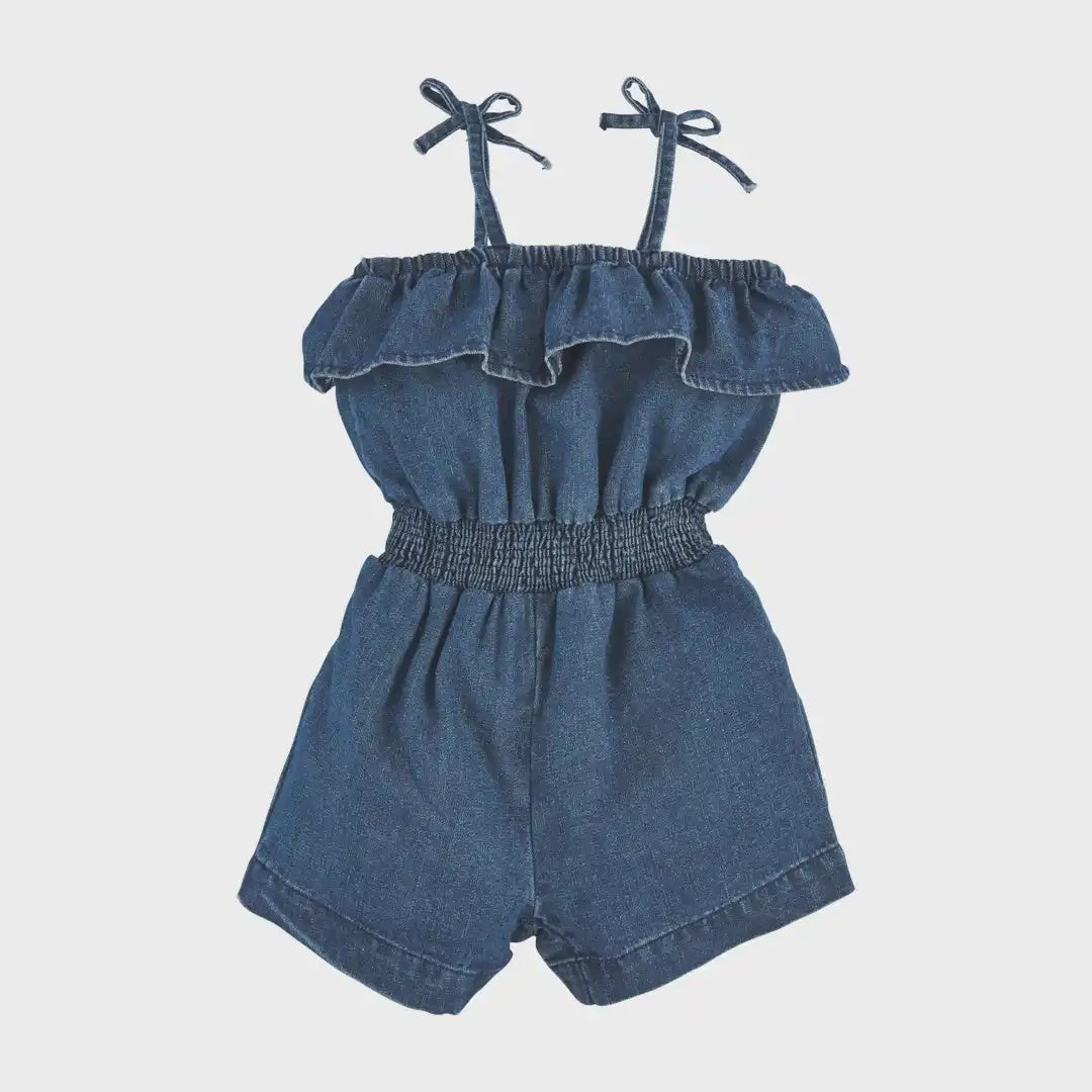 Denim Ruffle Romper