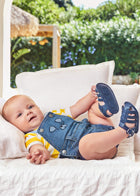 Yellow Denim Dungaree Set