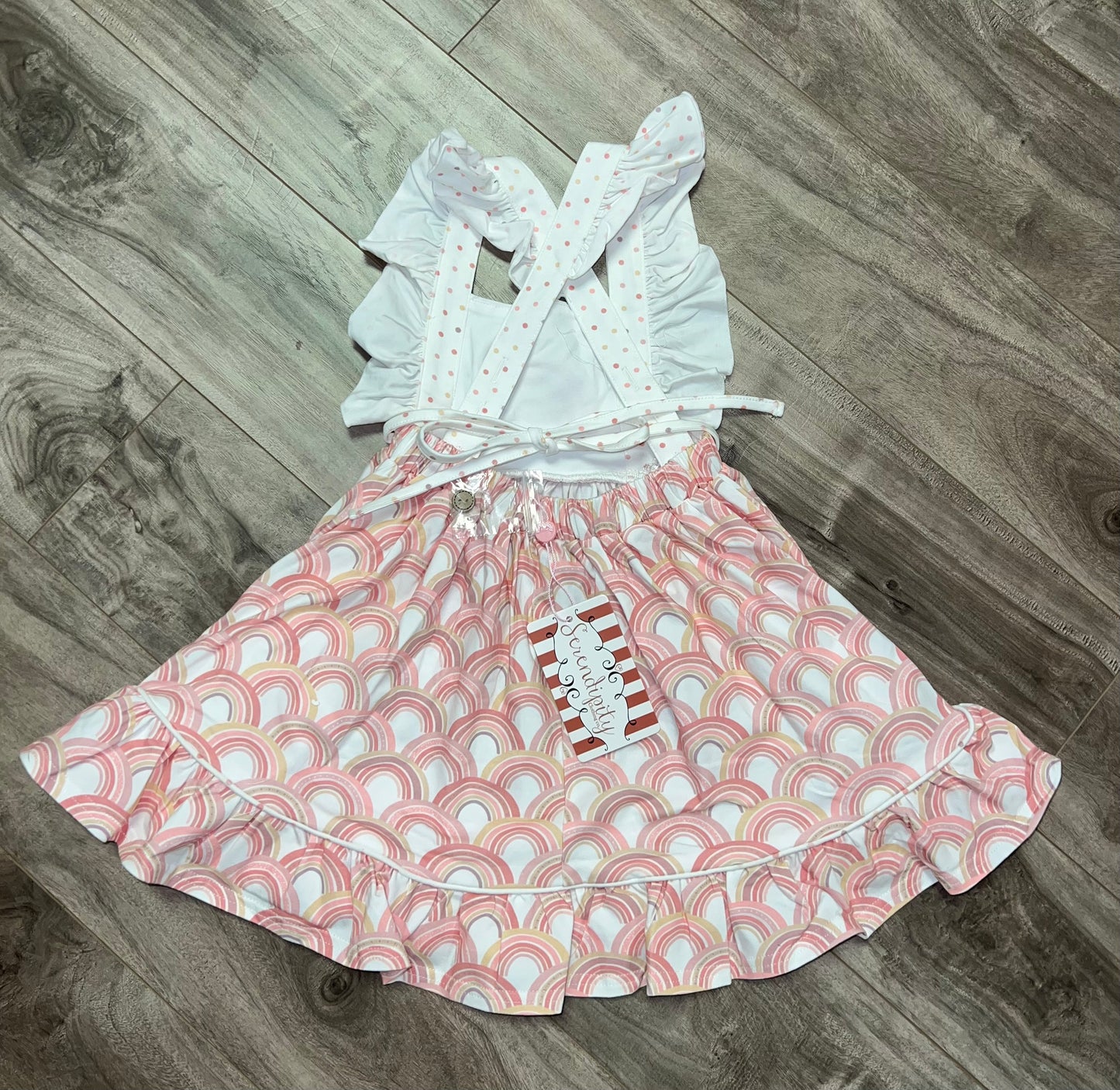 Embroidery Rainbow Pinafore Dress