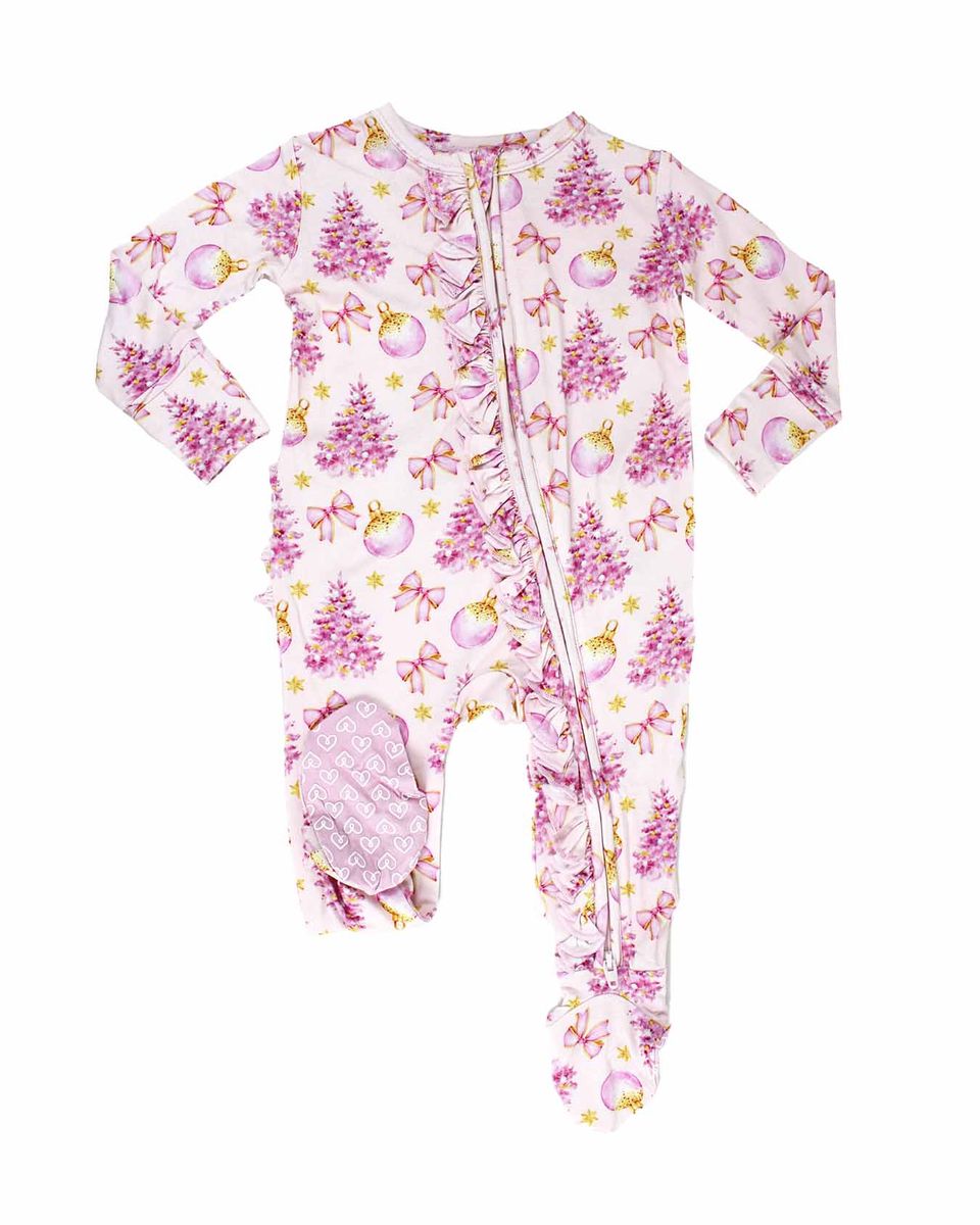 Kristina Ruffled Zippered Footie