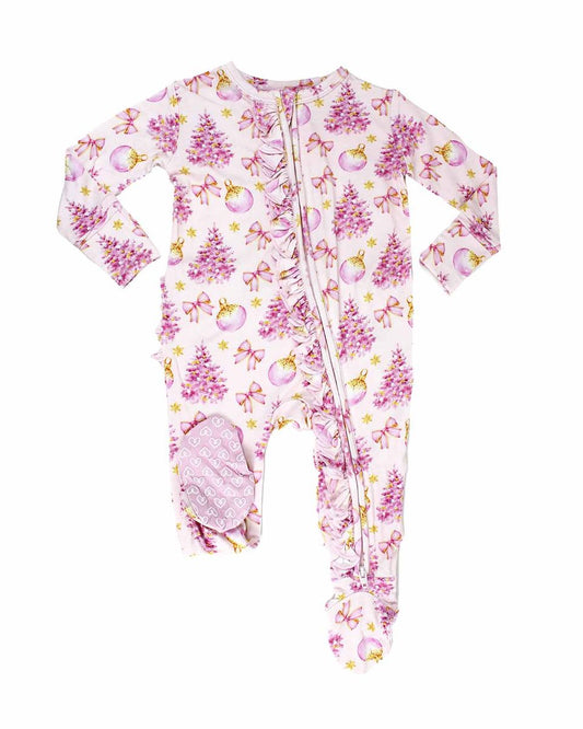 Kristina Ruffled Zippered Footie