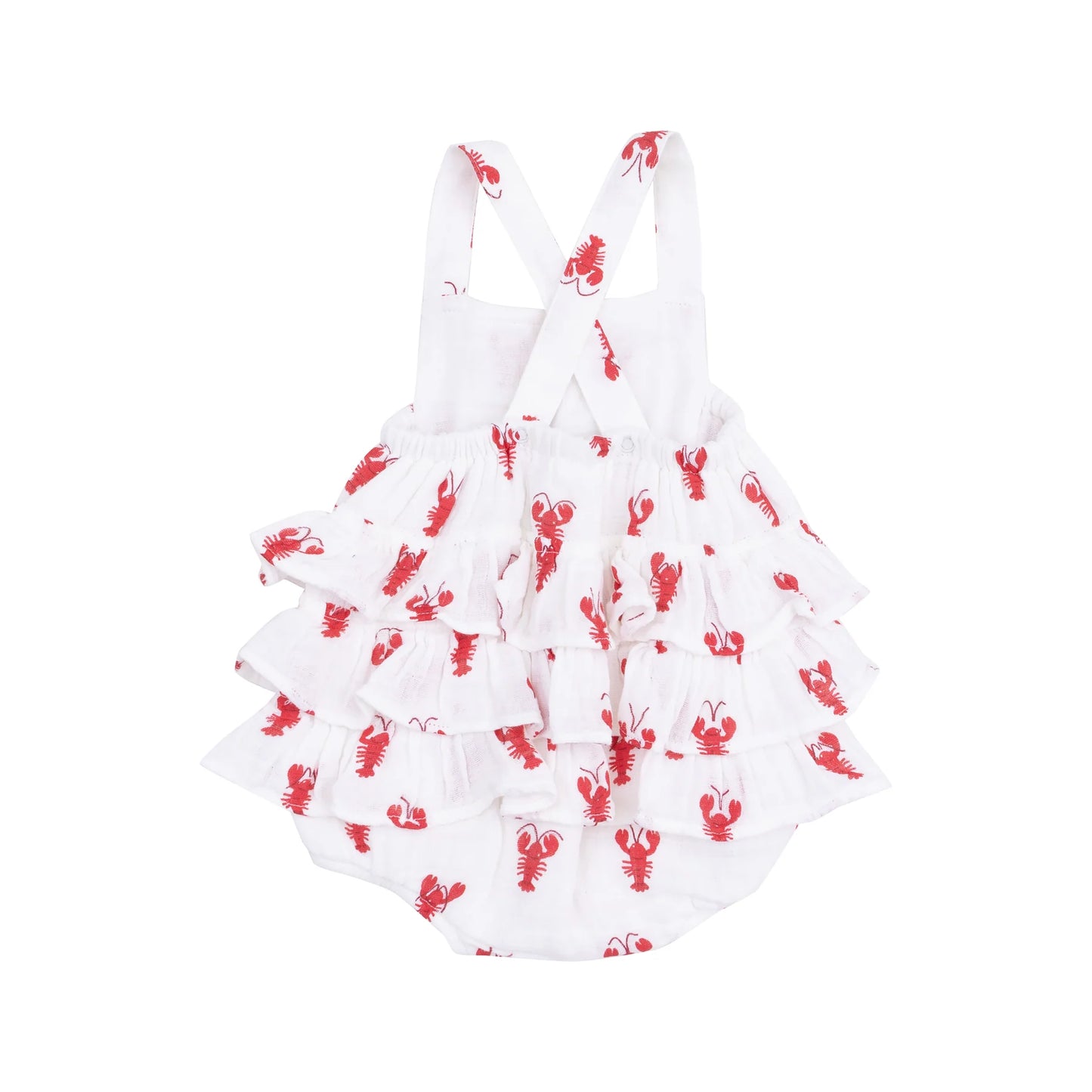 Lobster Muslin Ruffle Sunsuit