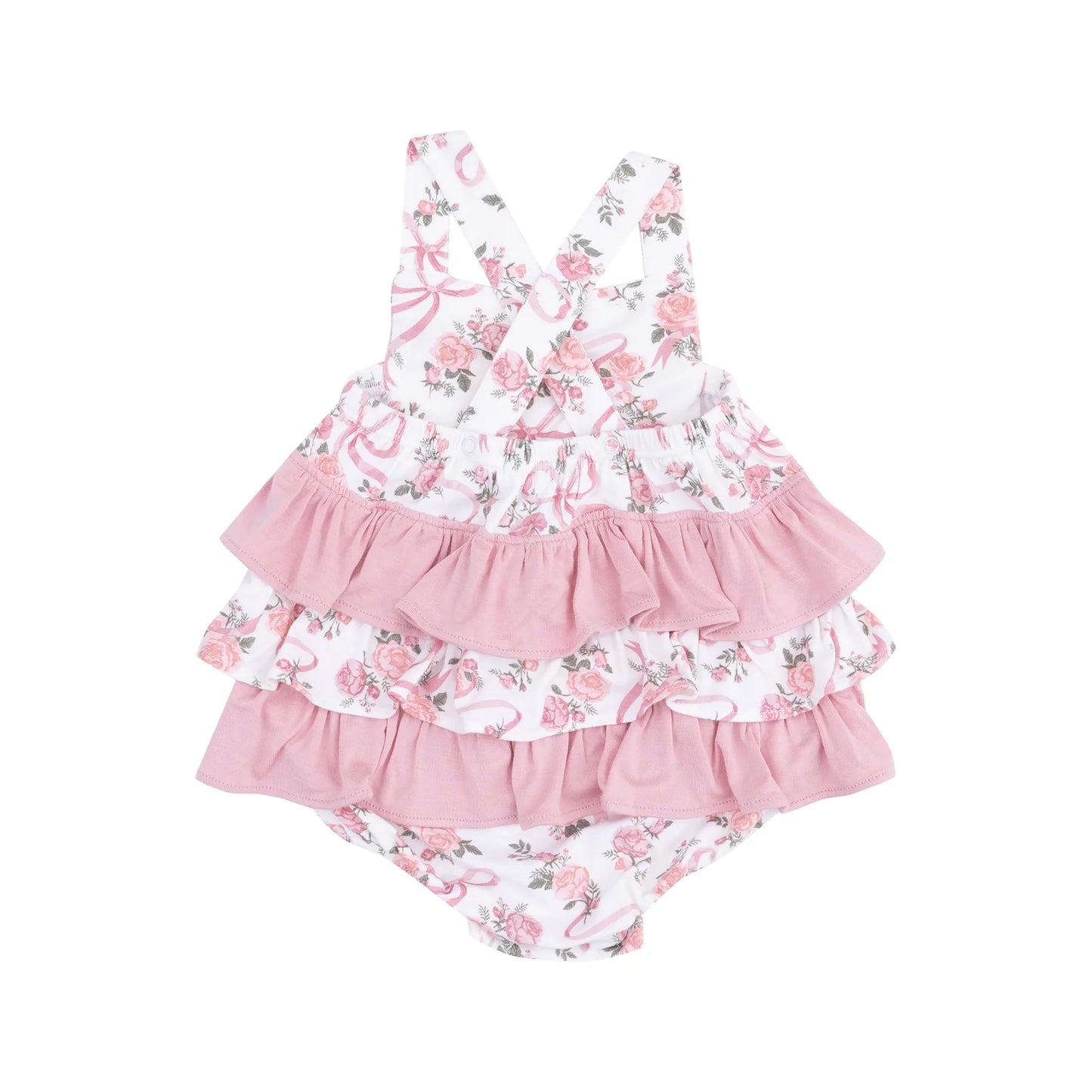 Ribbon and Flowers Ruffle Sunsuit