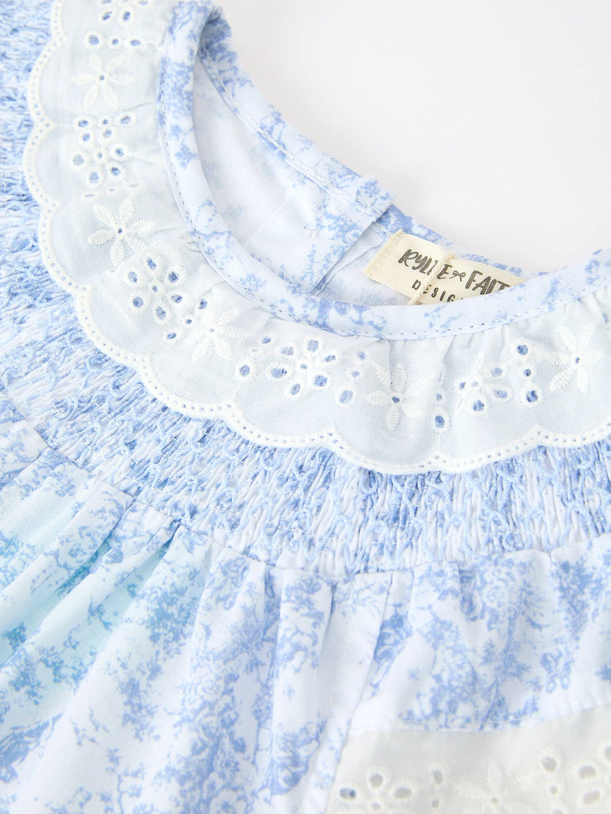 Blue Floral Smocked Dress