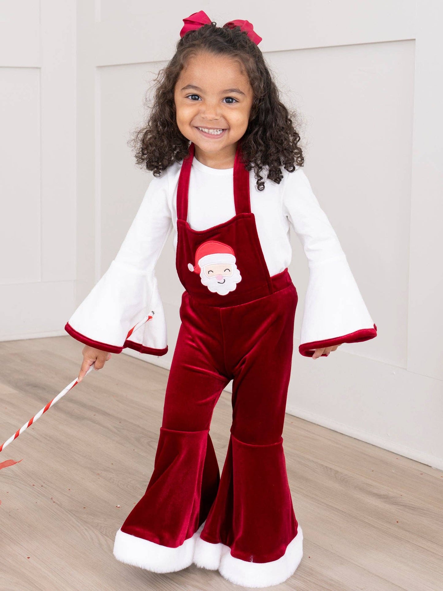 Jolly Santa Velvet Bell Bottom Outfit