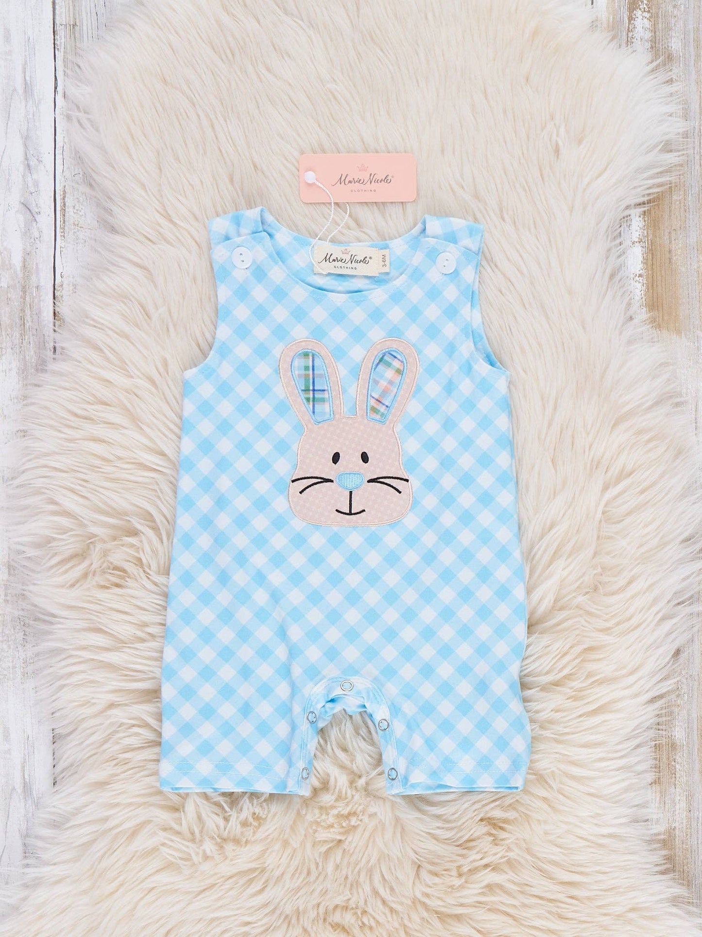 Bunny Square Play Embroidered Johnny
