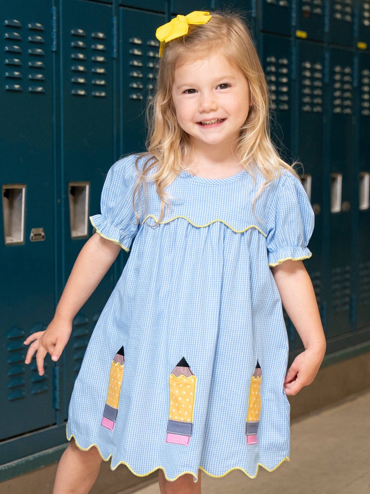 Scallop Hem Embroidered Pencils 100% Cotton Dress