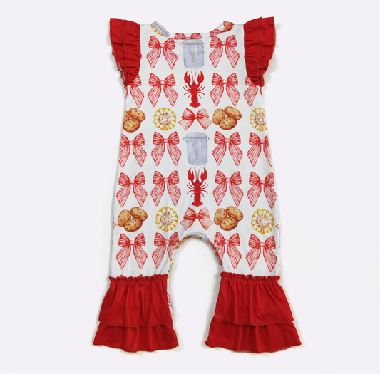 Crawfish Croquette Baby Girl Romper