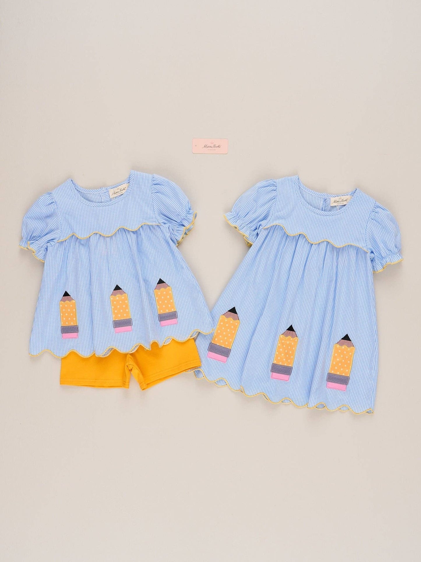 Scallop Hem Embroidered Pencils 100% Cotton Dress