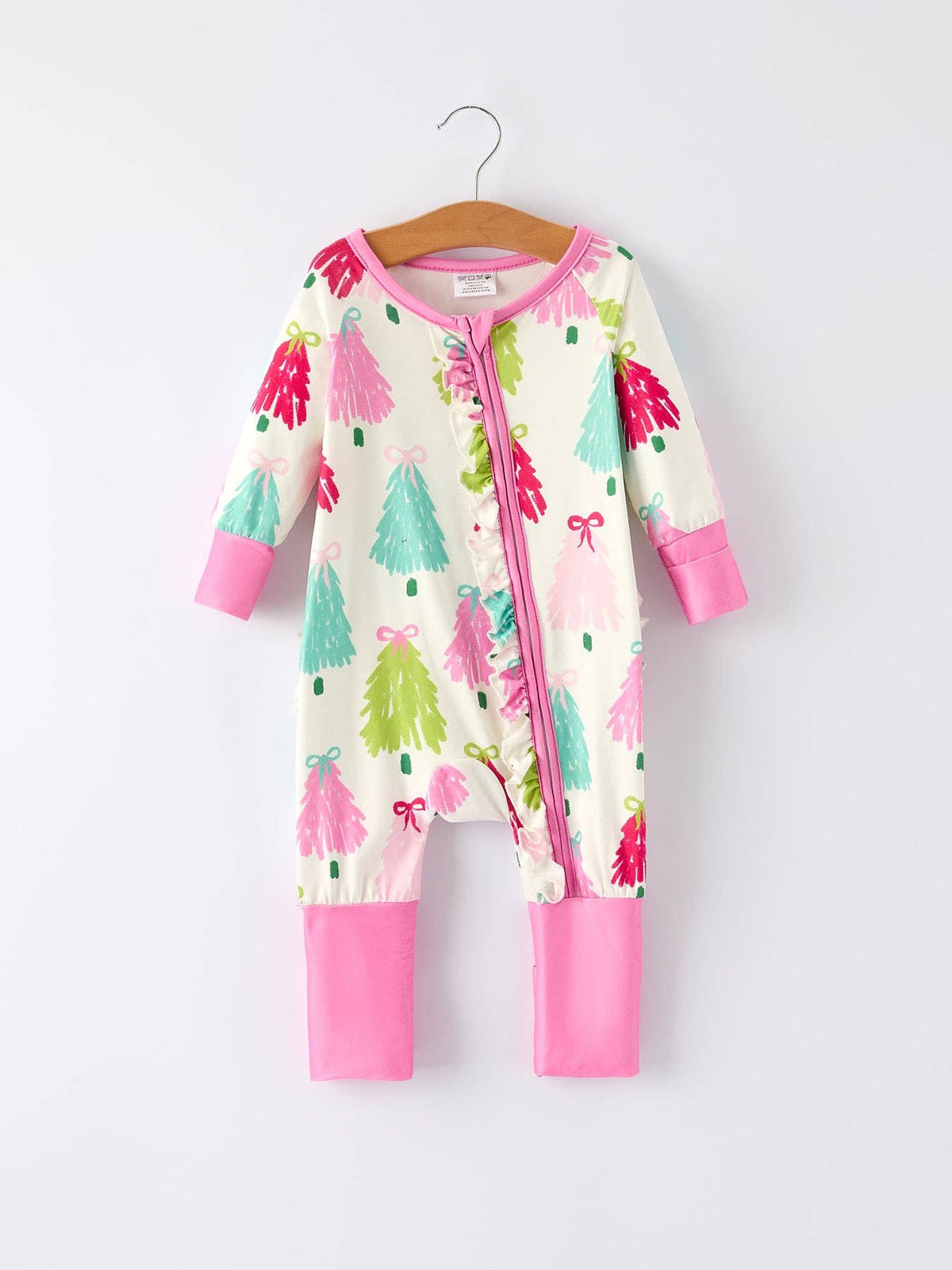 Pink Christmas Tree Footie