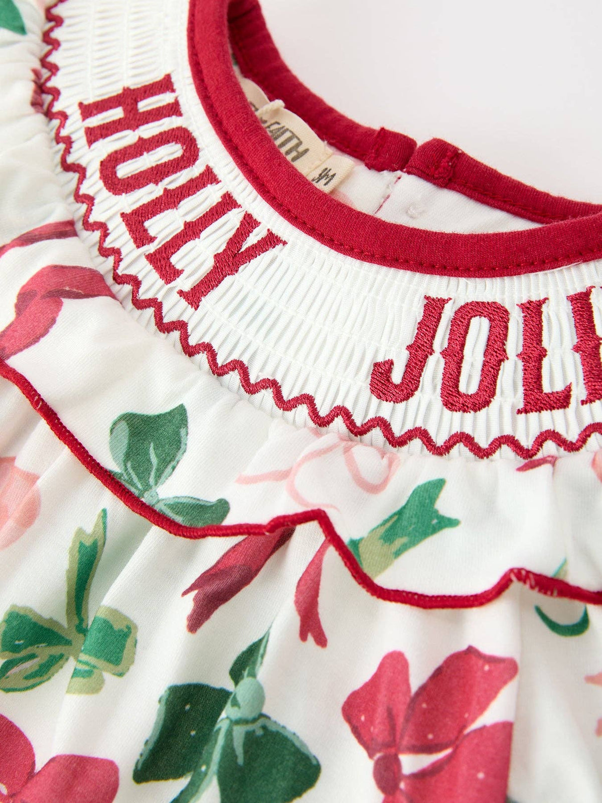 Holly Jolly Smocked Bubble Romper