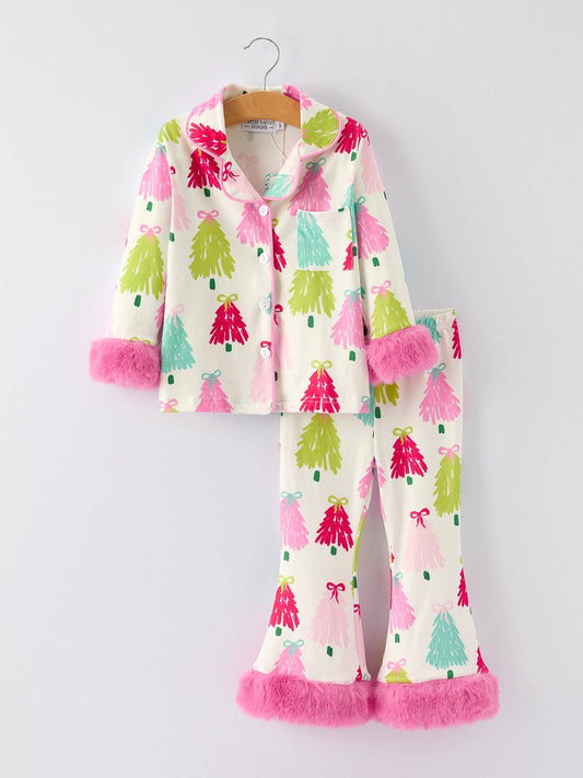 Christmas Tree Girls Pajama Set