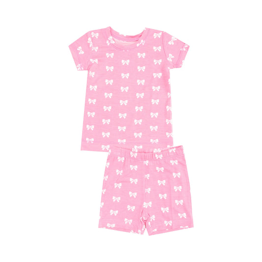 Pink Bows Loungewear Short Set