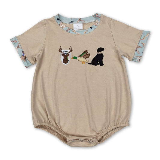 Hunting Dog Embroidered Romper