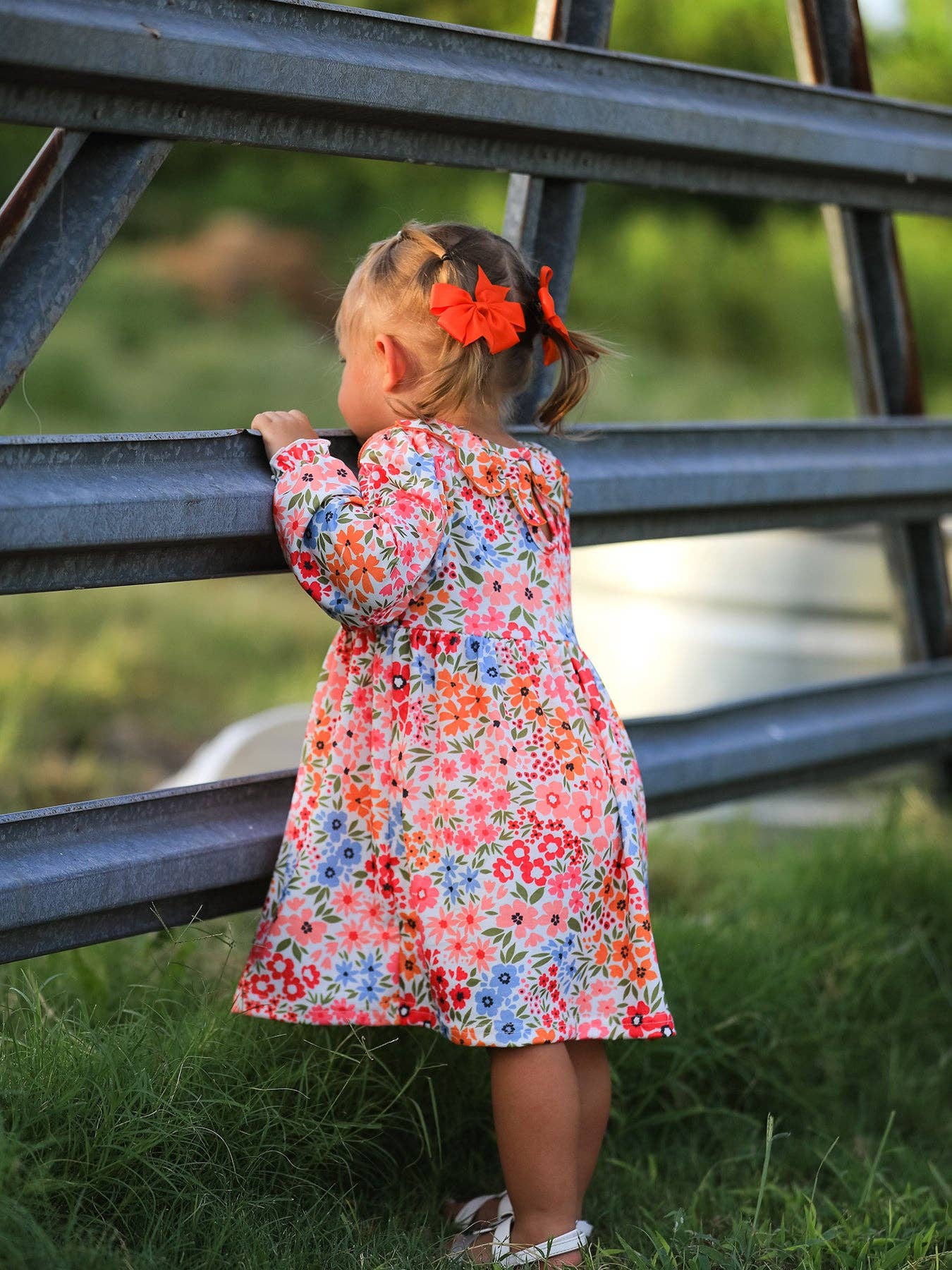 Pumpkin Bow Smock Dress