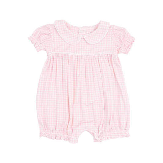 Classic Puff Sleeve Baby Doll Bubble - Mini Gingham Pink