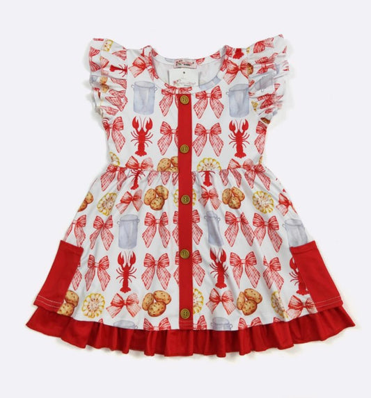 Crawfish Coquette Girls Dress