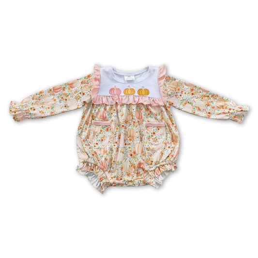 Pumpkin Long Sleeve Floral Bubble