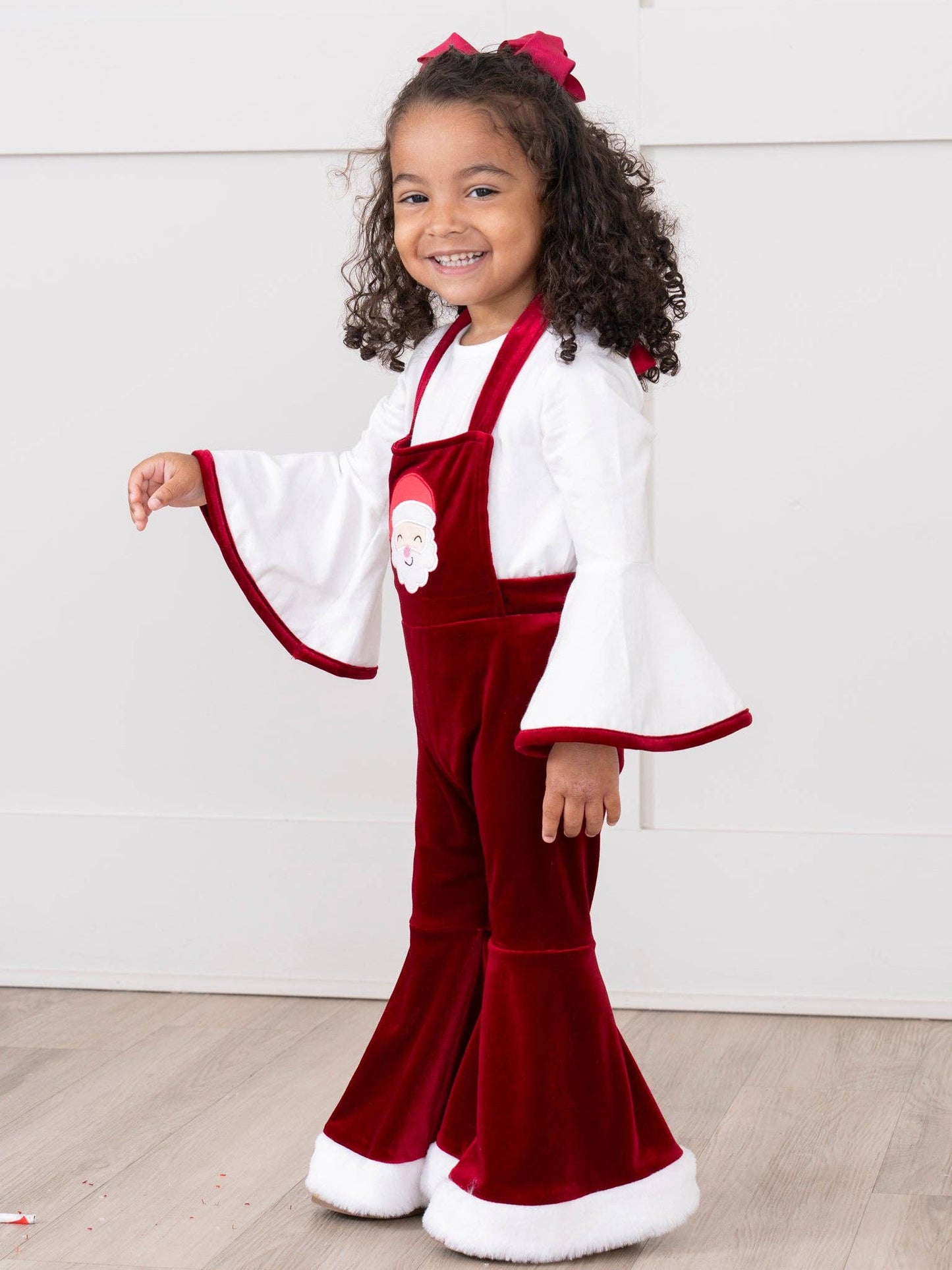 Jolly Santa Velvet Bell Bottom Outfit