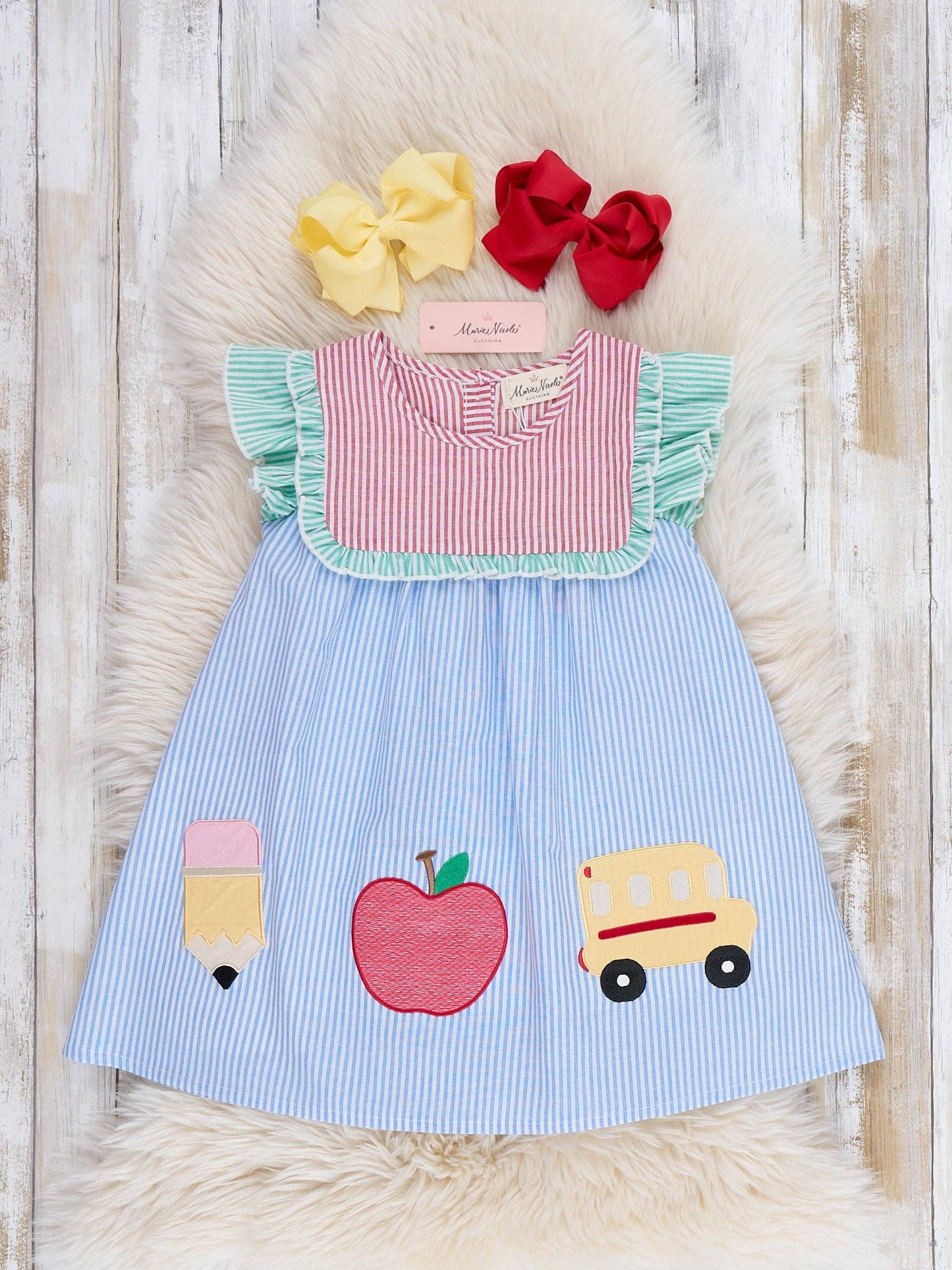 School Days Embroidered 100% Cotton Dress