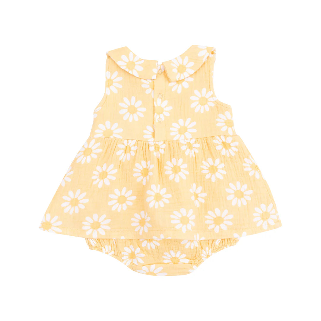 Yellow Mod Daisy Peter Pan Collar Bubble