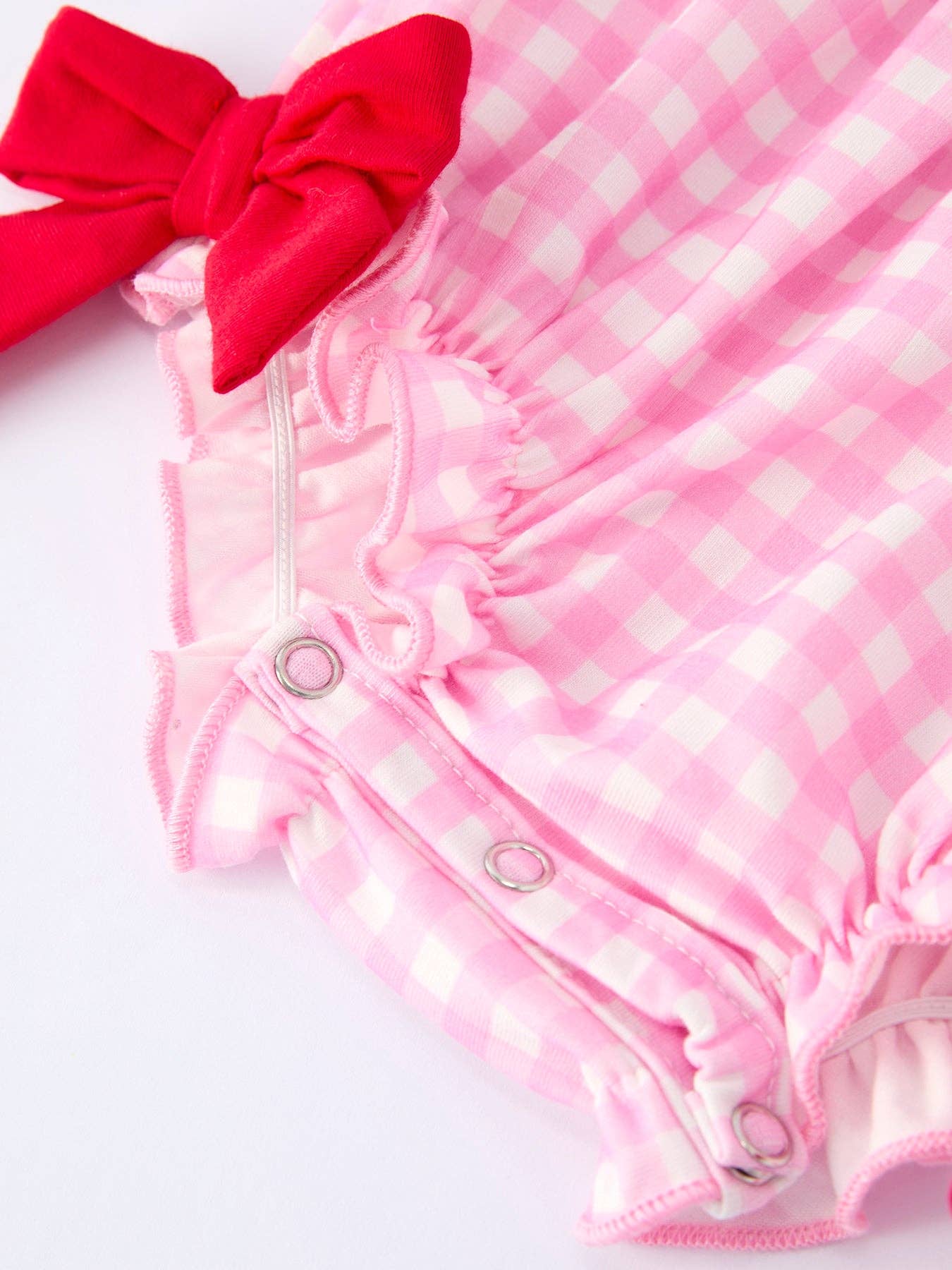 Plaid Smocked Hearts Bubble