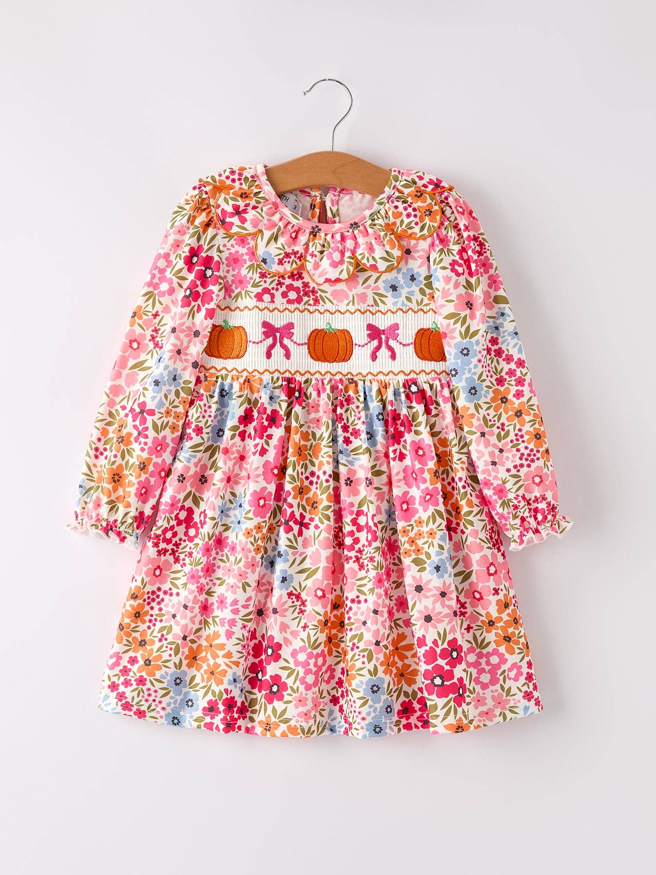 Pumpkin Bow Smock Dress
