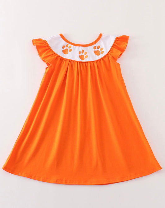 Bobcat Embroidery Girls Dress