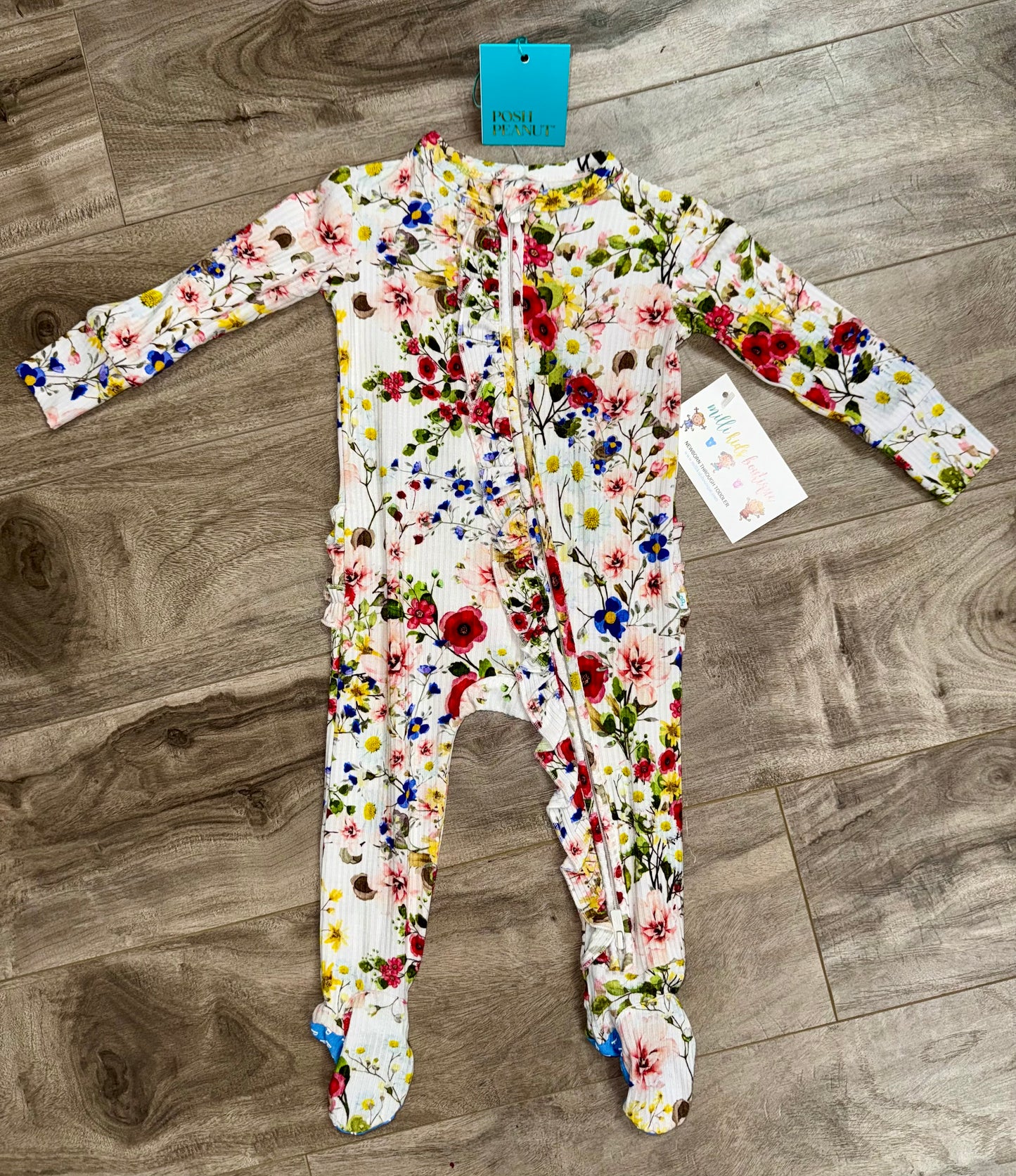 Field of Wildflowers 2 Way Zippered Footie