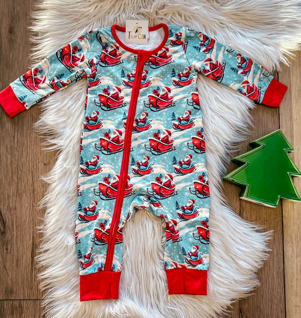 Santa Sleigh Zippered sleeper