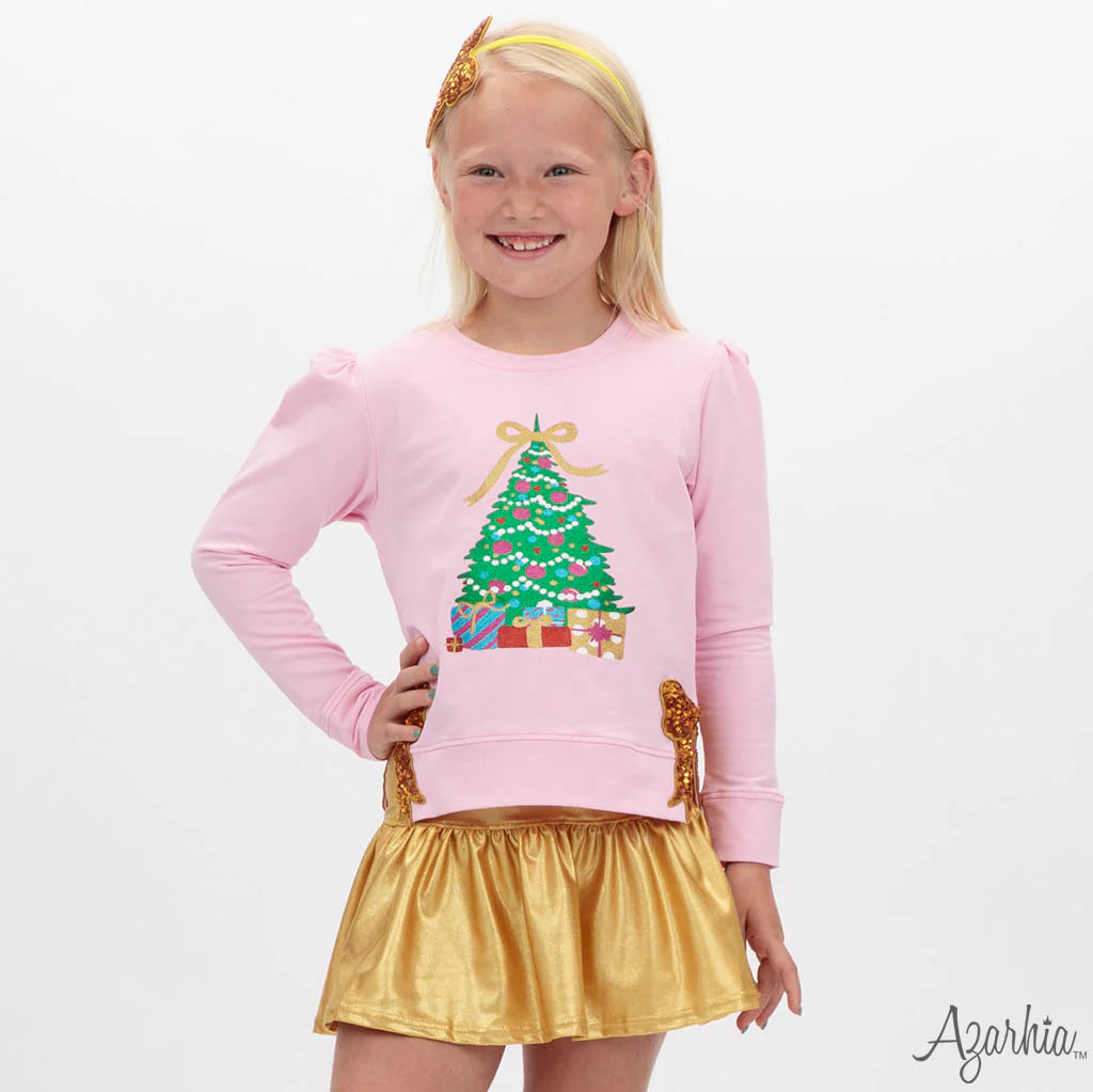 Glitter Christmas Tree Pink Sweatshirt